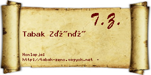 Tabak Zénó névjegykártya